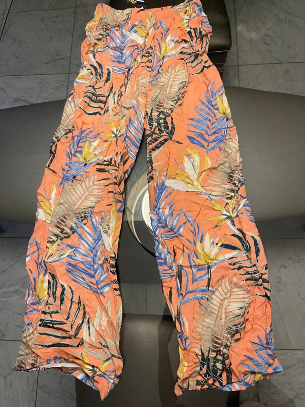 Billabong Tropical Floral Print Pants Coral Peach Sz S